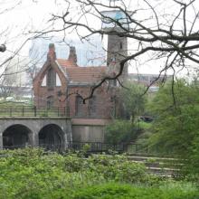 Wasserturm, Pumpenhaus und Klärbecken